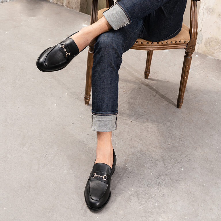 Lucca Horsebit Loafer RVC - Đen - Tăng 6CM Chiều Cao