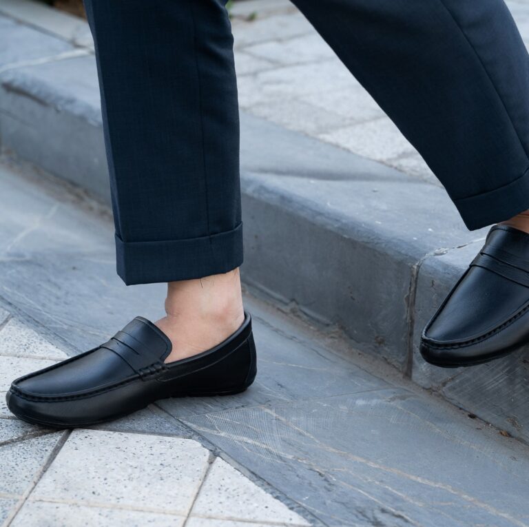 Moccasins - Đen - Da Bò Trơn- Đế Dương