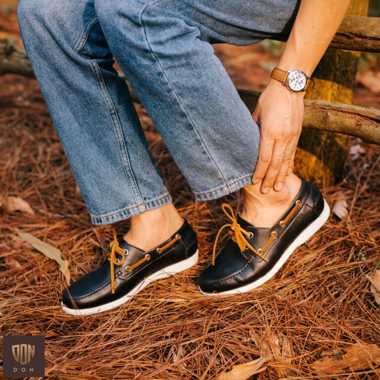 Sanova Boat Shoes - Đen - Da trơn